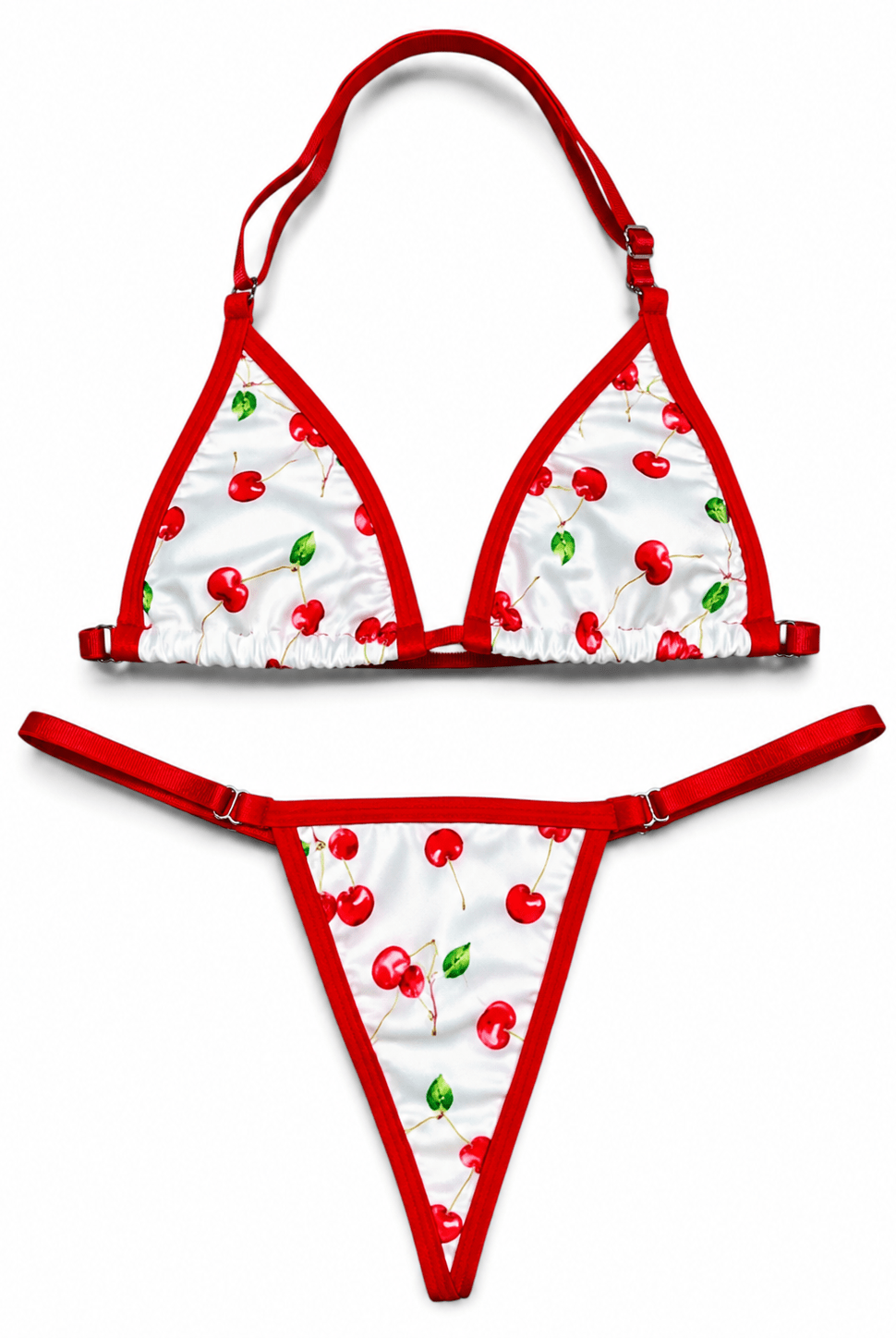 SUN KISSED TANNING BIKINI SET - CHERRY BOMB - Berry Beachy Swimwear