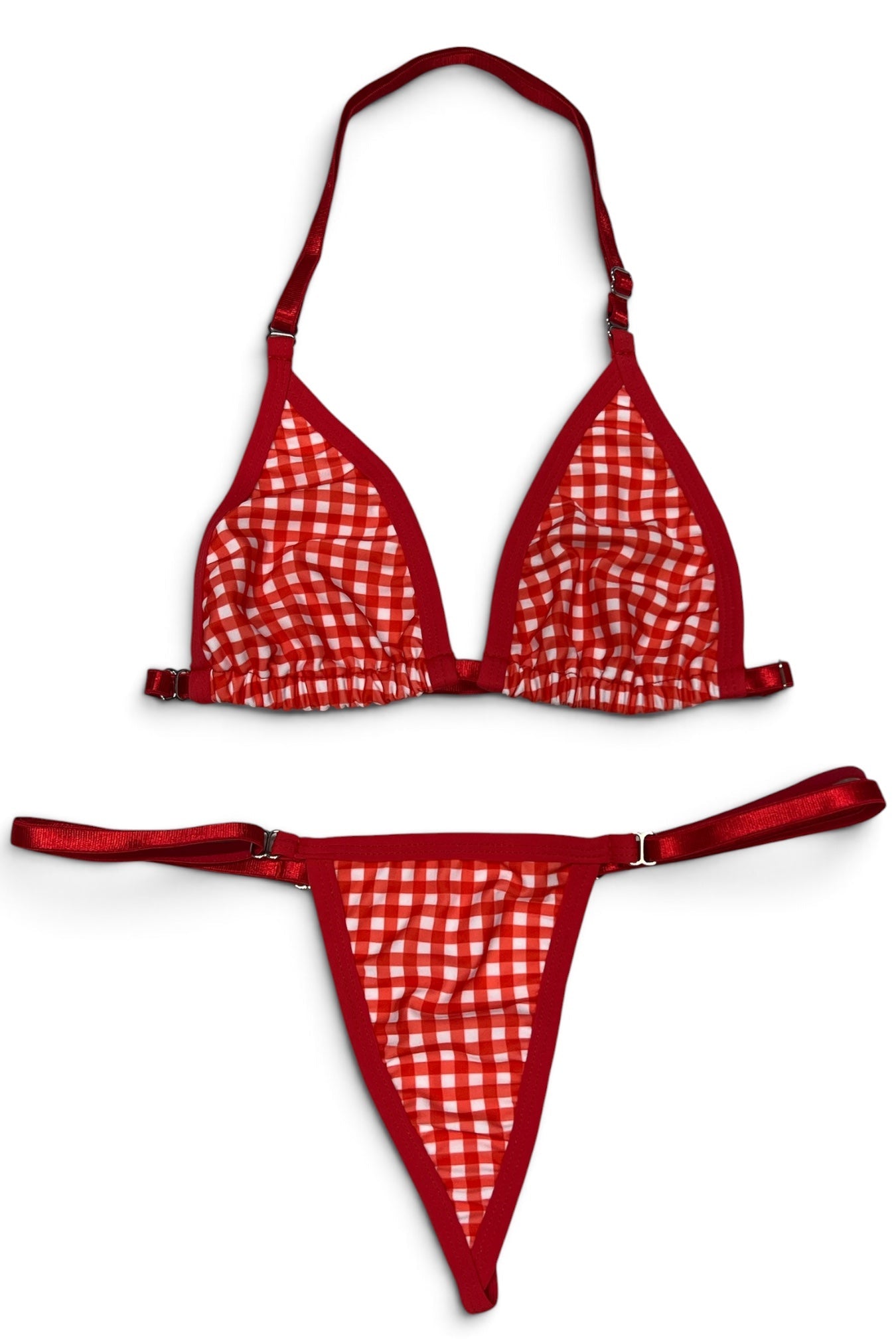 SUN KISSED TANNING BIKINI SET - CHERRY PICNIC - Berry Beachy Swimwear