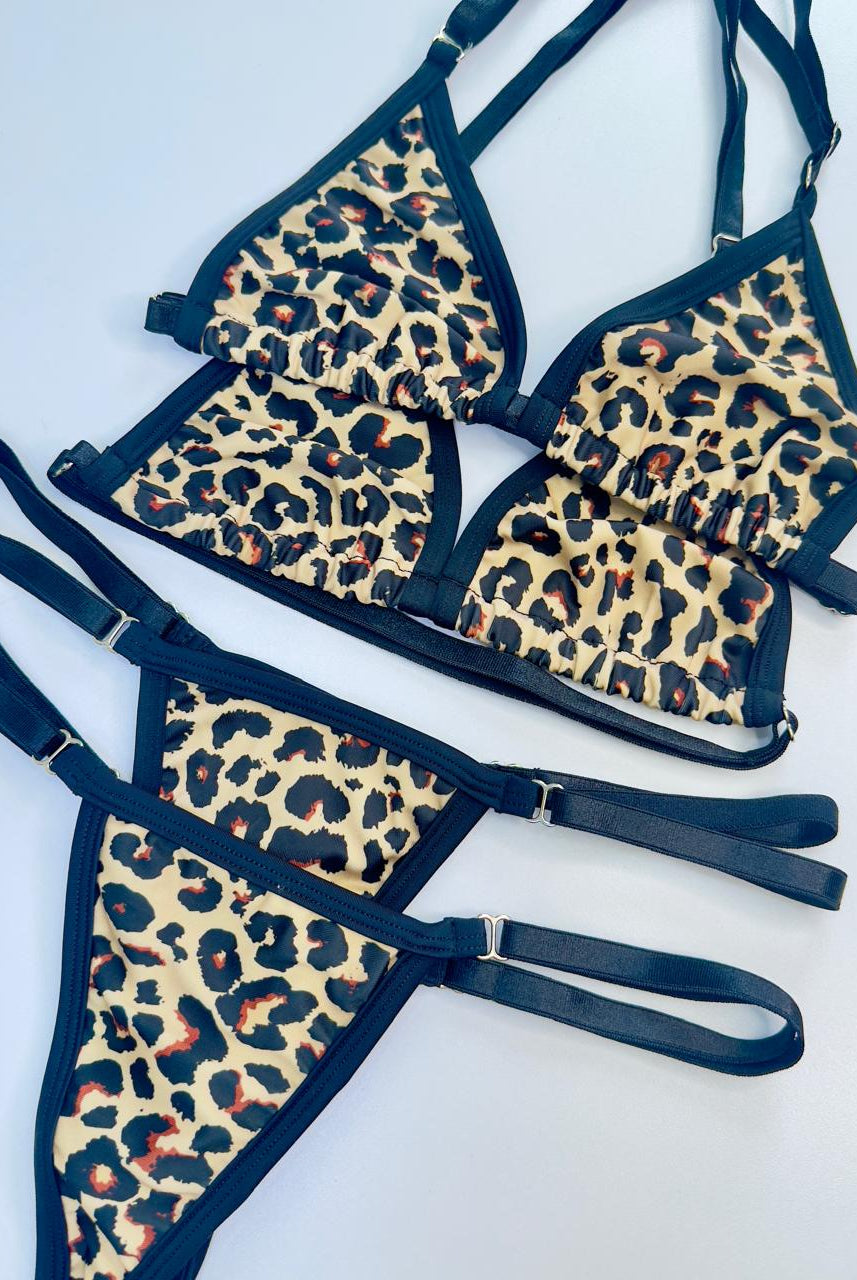 SUN KISSED TANNING BIKINI SET - GOLDEN LEOPARD - Berry Beachy Swimwear