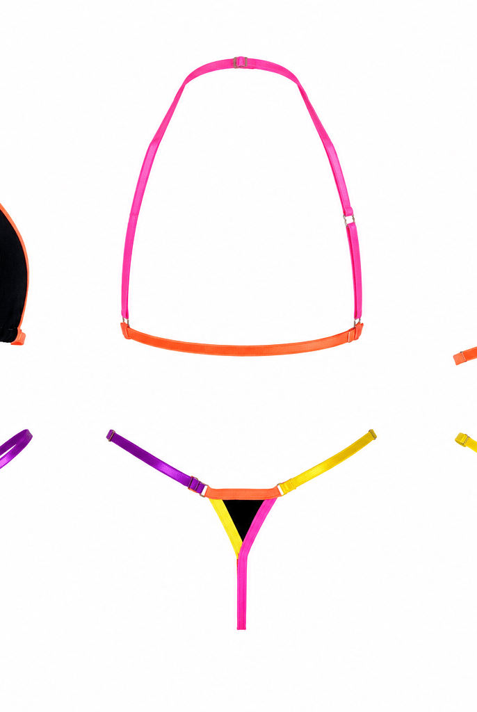 SUN KISSED TANNING BIKINI SET - NEON TROPIC - Berry Beachy Swimwear