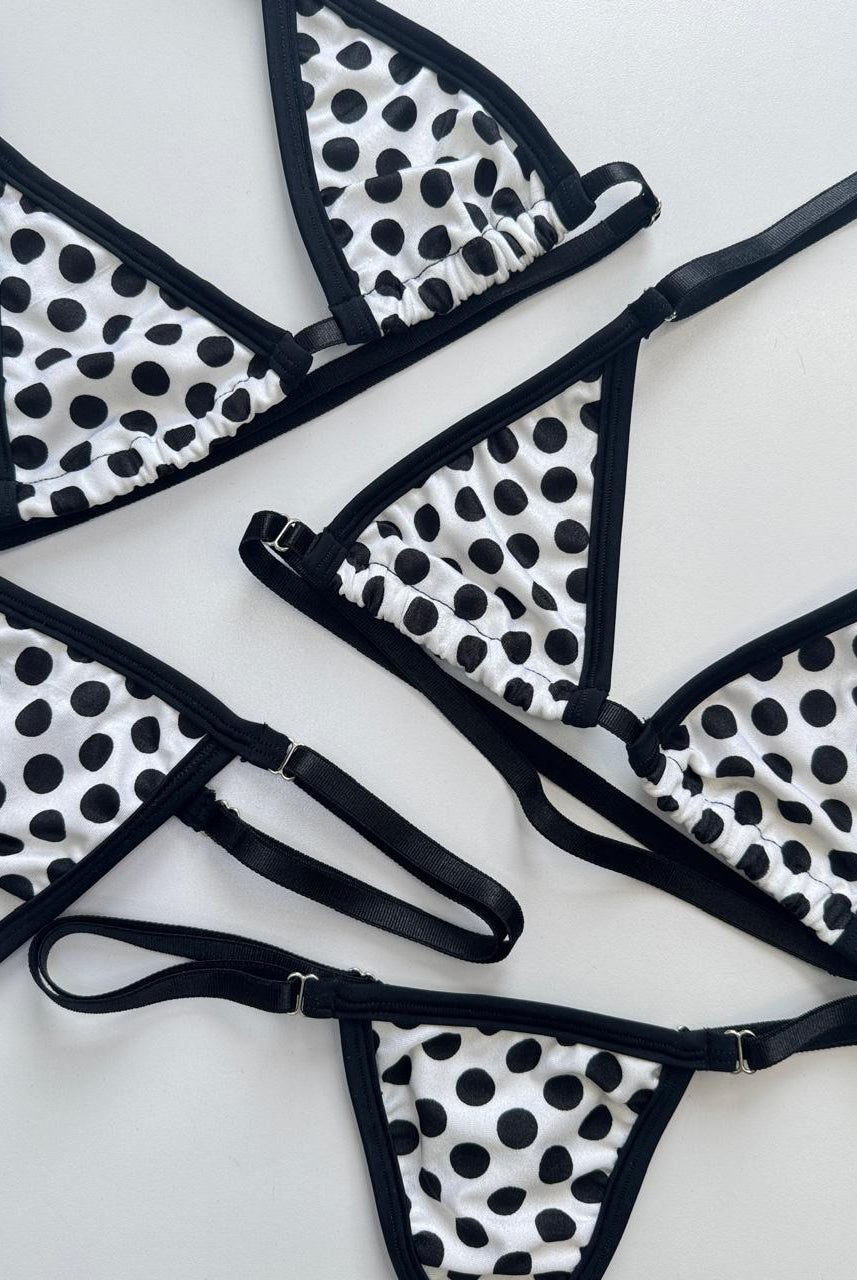 SUN KISSED TANNING BIKINI SET - POLKA PARADISE - Berry Beachy Swimwear