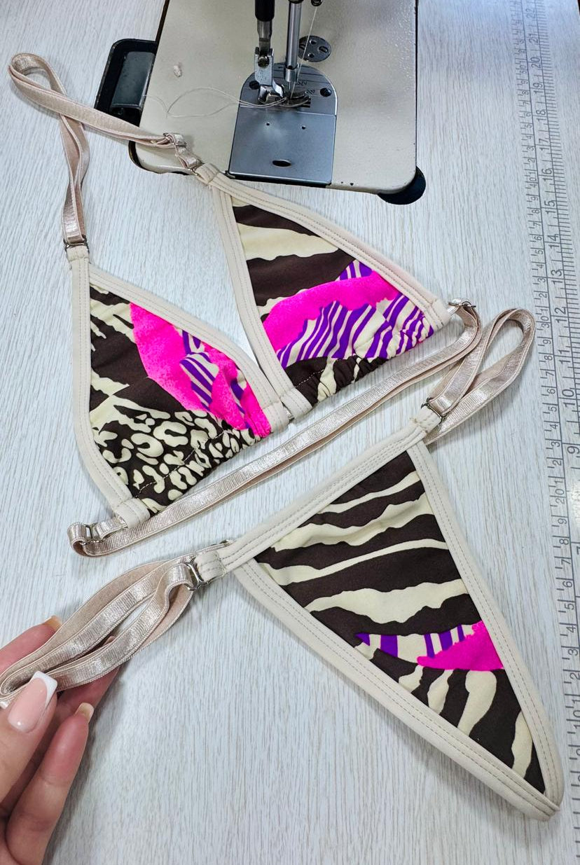SUN KISSED TANNING BIKINI SET - WILD ORCHID - Berry Beachy Swimwear