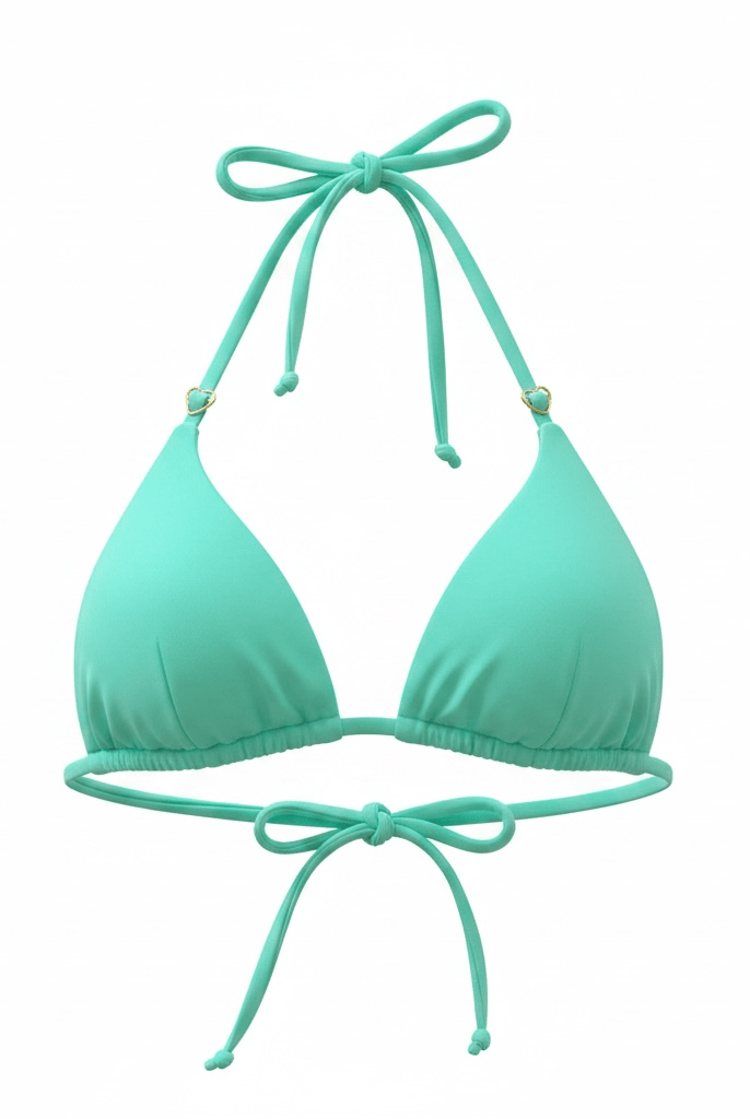 SWEETHEART TRIANGLE TOP - SEAM FOAM GREEN - Berry Beachy Swimwear