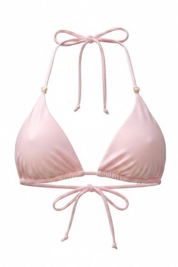 SWEETHEART TRIANGLE TOP - SHEER PINK - Berry Beachy Swimwear
