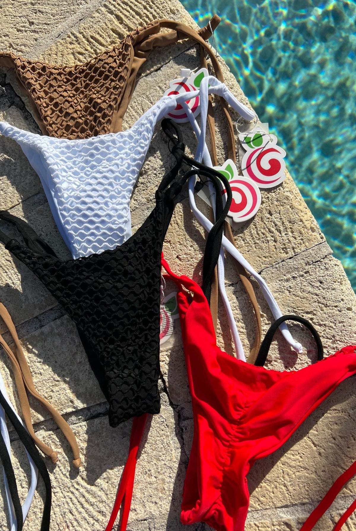 TULUM CHEEKY SCRUNCH BOTTOM - RED - Berry Beachy Swimwear