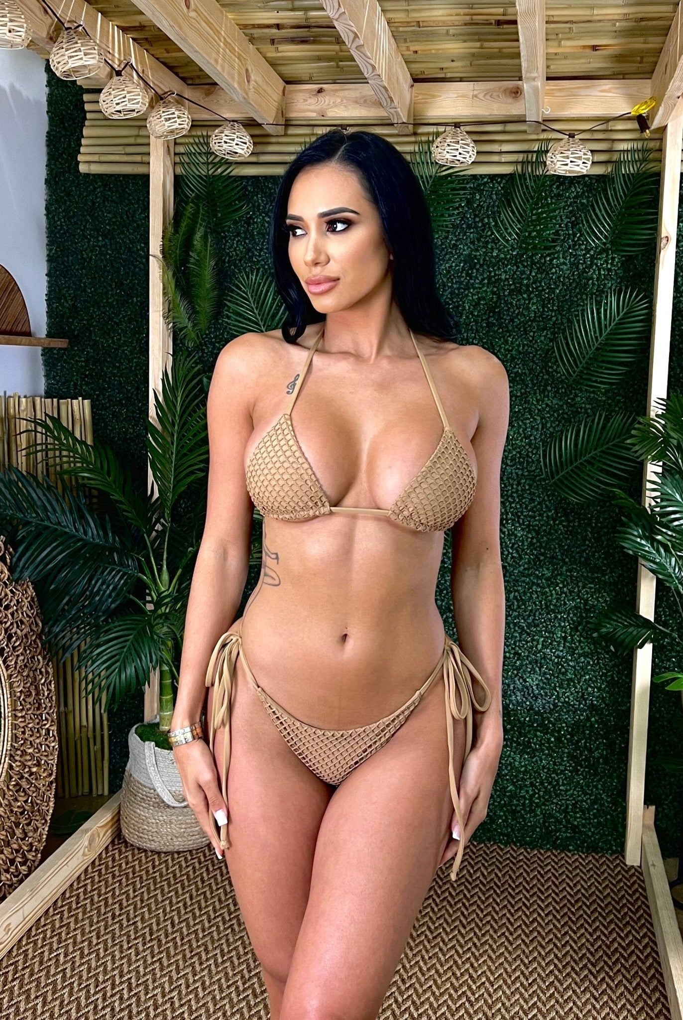 TULUM CHEEKY SCRUNCH BOTTOM - TAN - Berry Beachy Swimwear