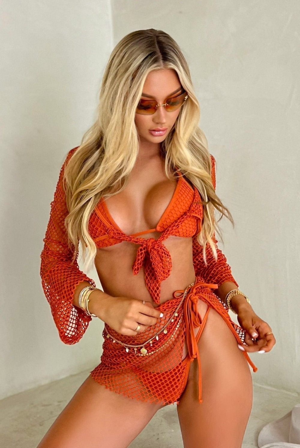 TULUM COVER UP TIE SKIRT - GINGER - Berry Beachy Swimwear