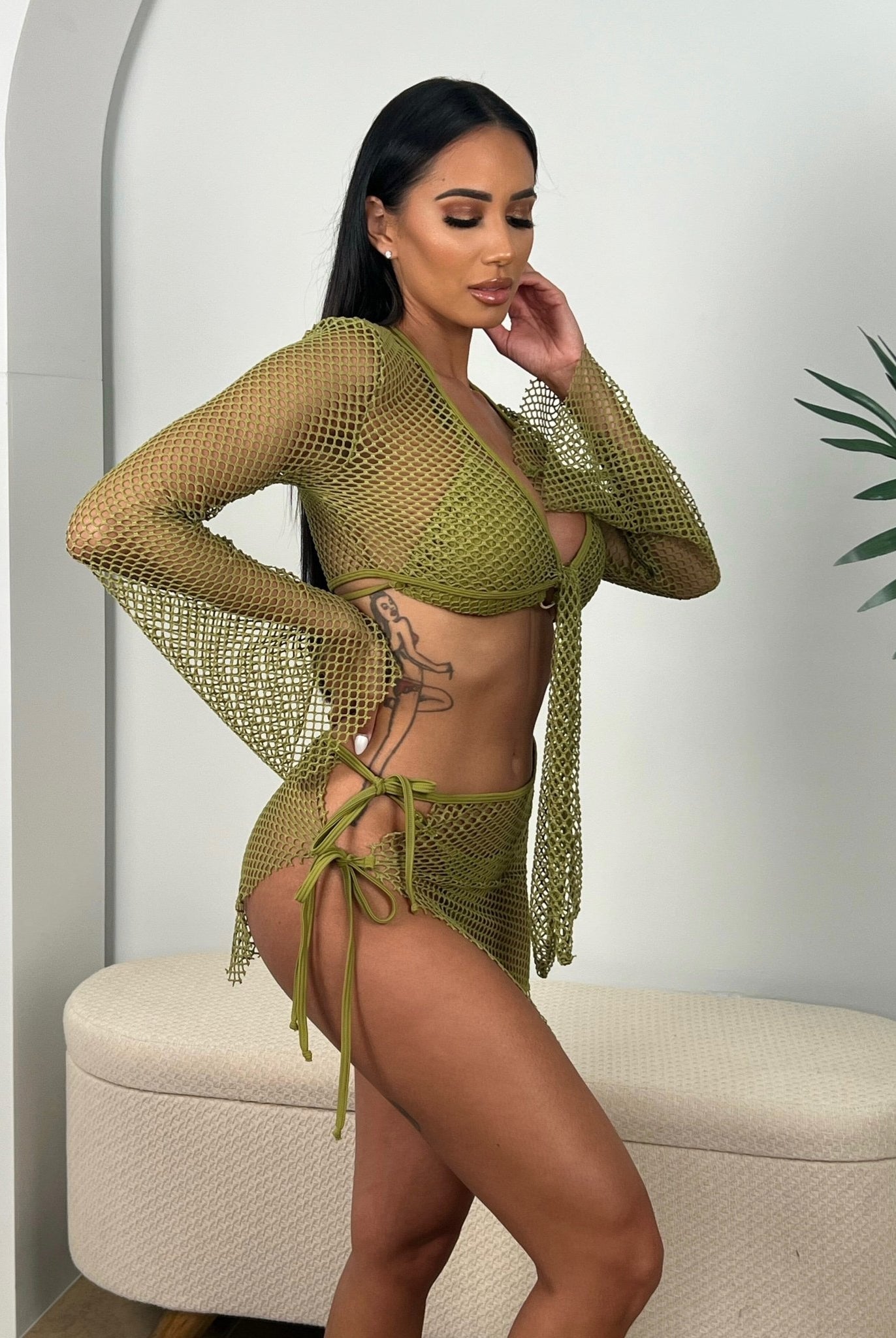 TULUM COVER UP TOP - SAGE - Berry Beachy Swimwear