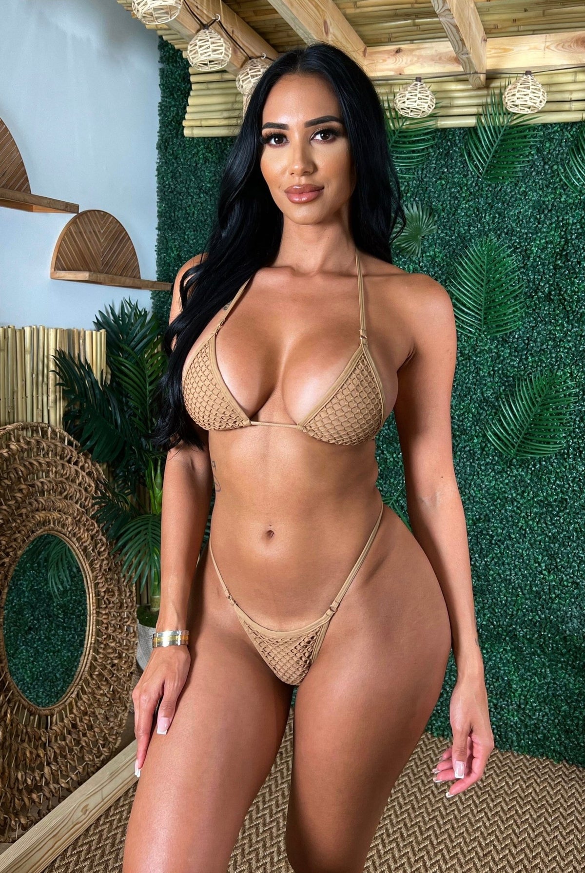 TULUM MICRO THONG - TAN - Berry Beachy Swimwear