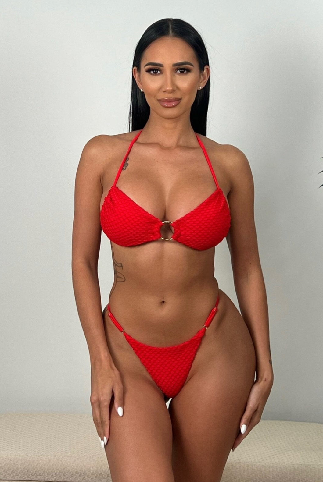 TULUM MINIMAL BOTTOM - RED - Berry Beachy Swimwear