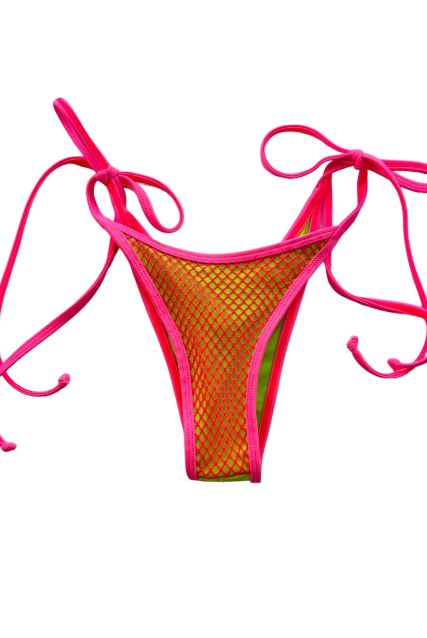 TULUM NEON CHEEKY SCRUNCH BOTTOM - KIWI - Berry Beachy Swimwear