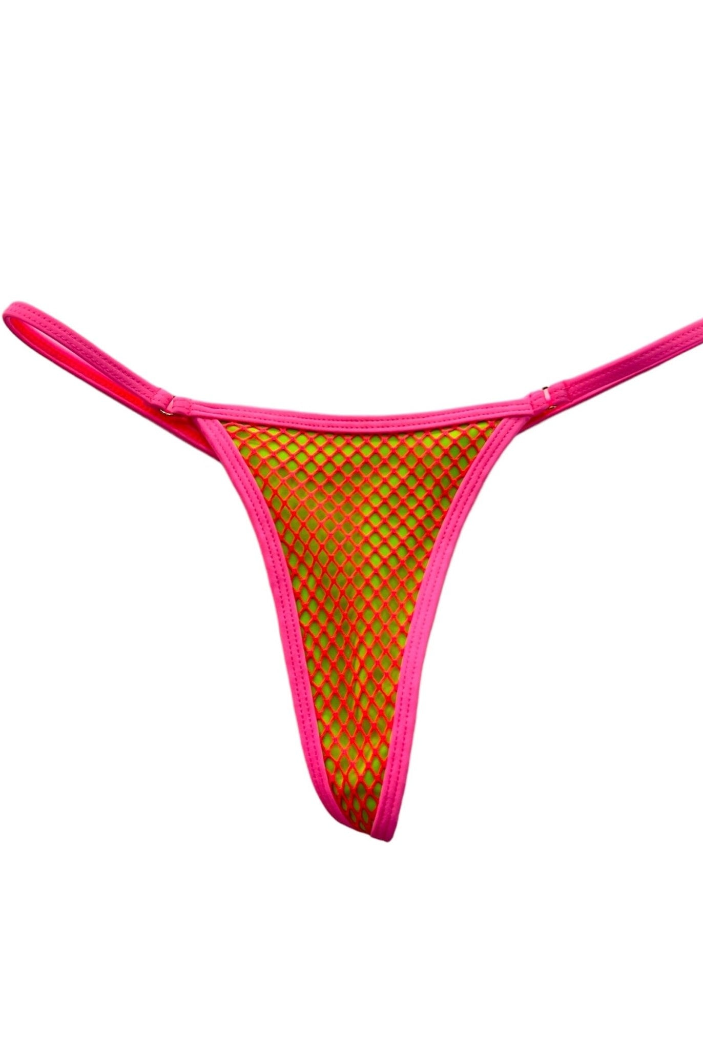 TULUM NEON MICRO THONG BOTTOM - KIWI - Berry Beachy Swimwear