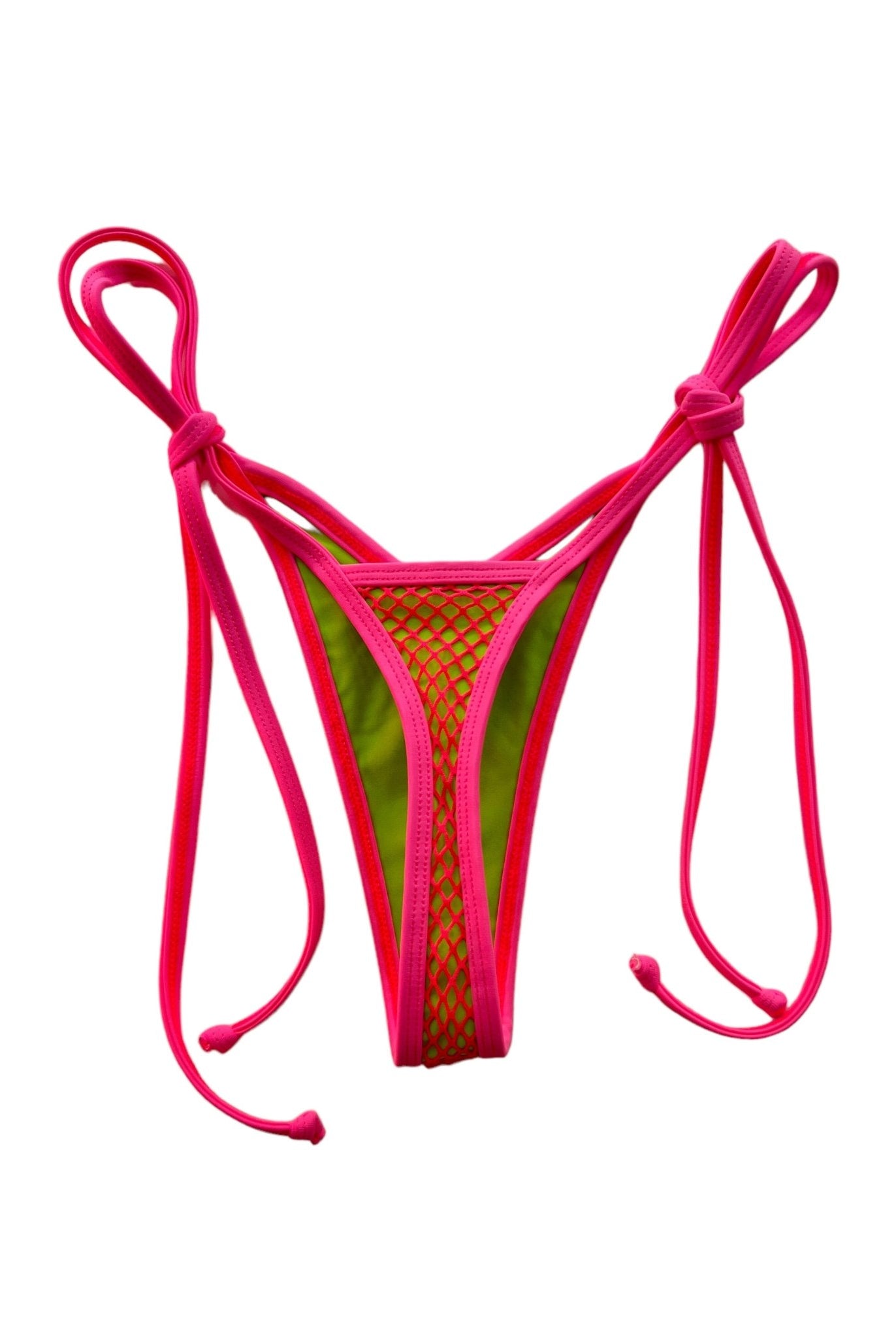 TULUM NEON V CUT THONG BOTTOM - KIWI - Berry Beachy Swimwear