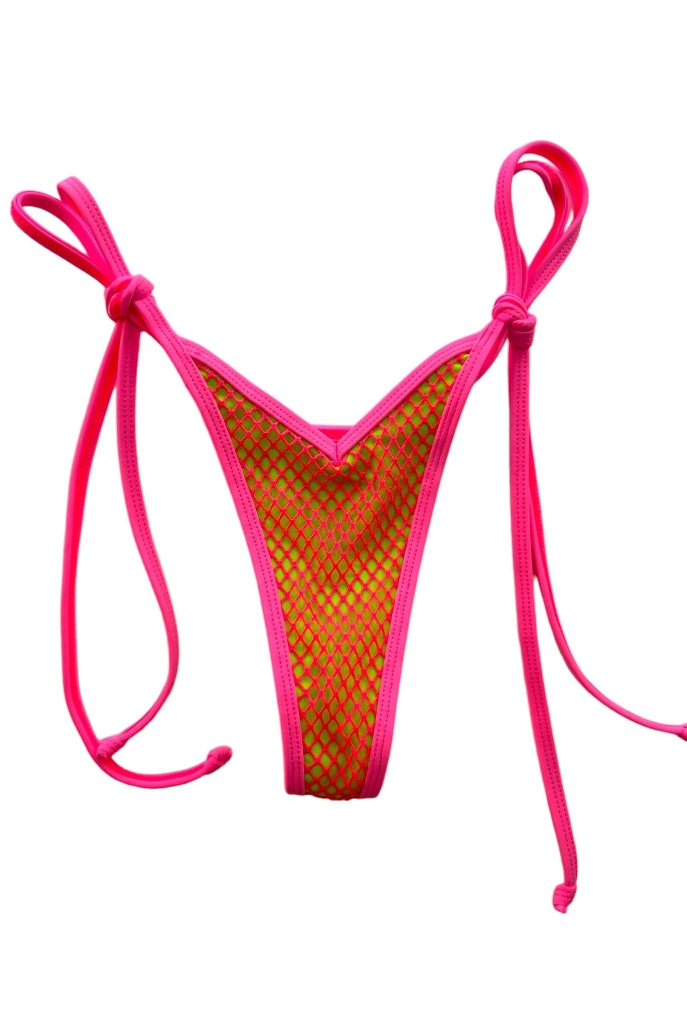 TULUM NEON V CUT THONG BOTTOM - KIWI - Berry Beachy Swimwear