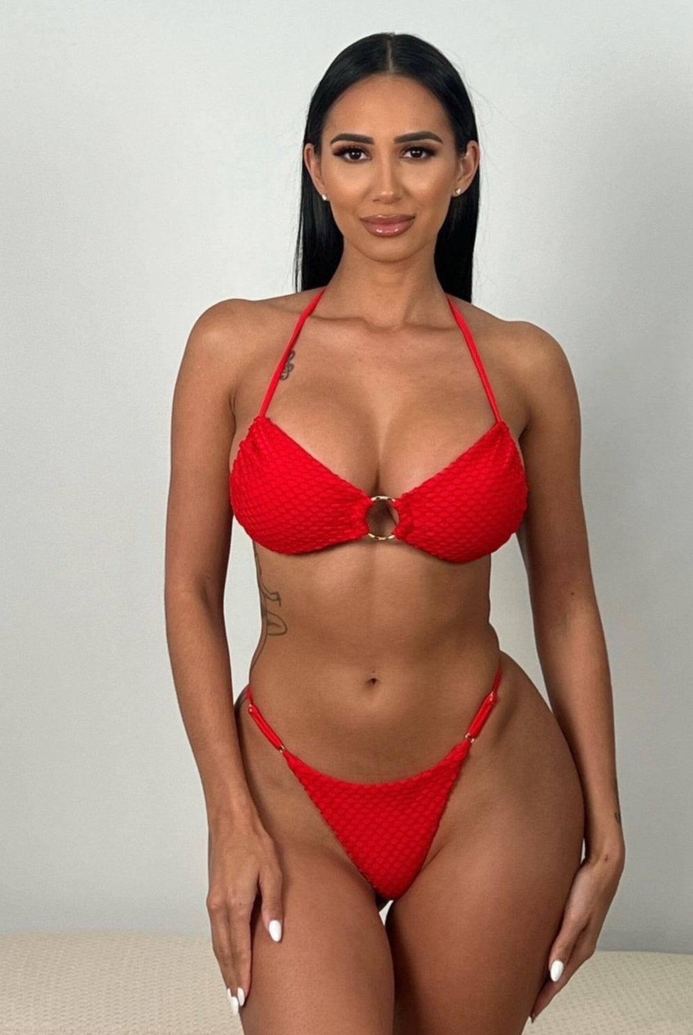 TULUM RING TOP - RED - Berry Beachy Swimwear