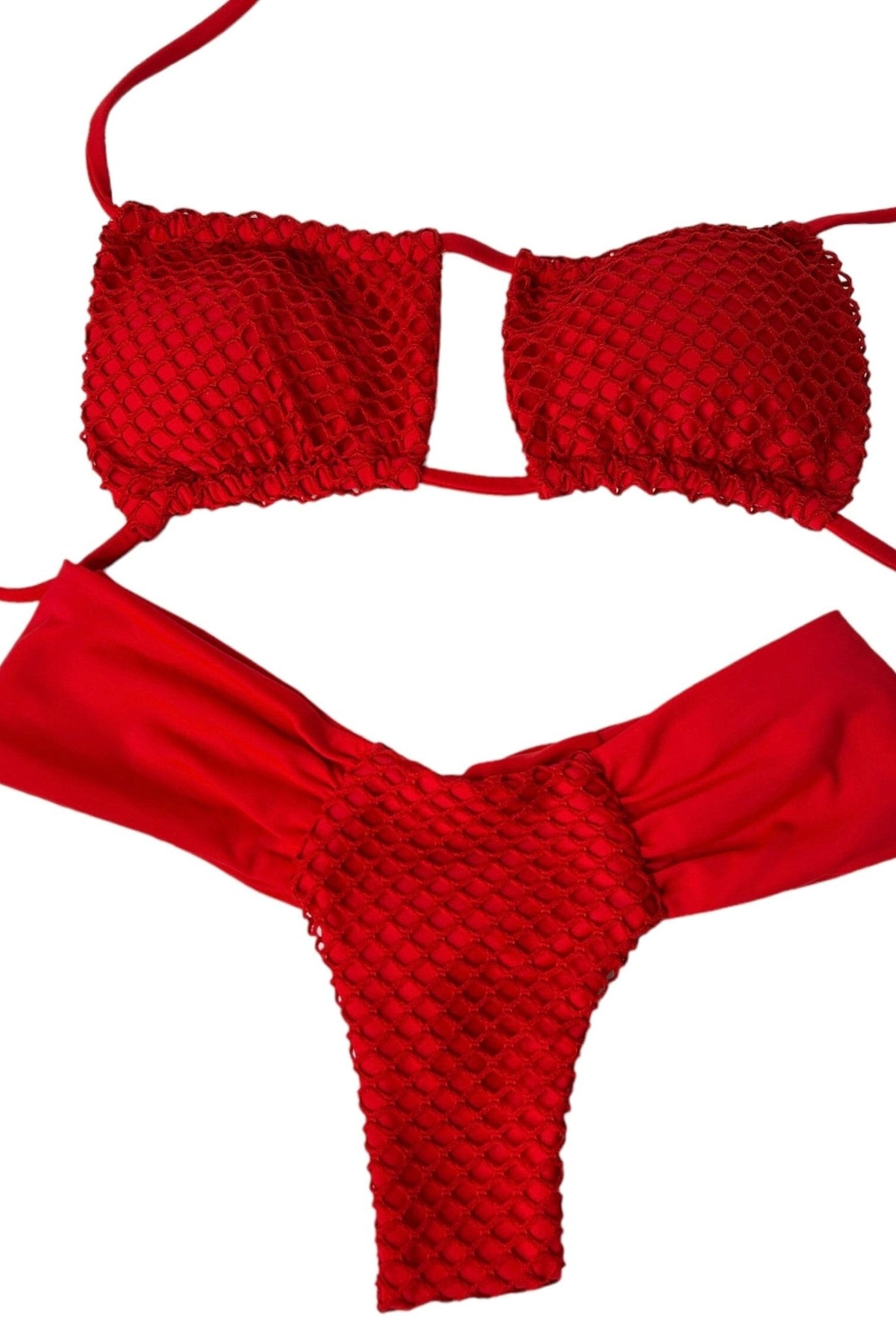 TULUM RUCHED BOTTOM - RED - Berry Beachy Swimwear