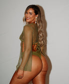 TULUM RUCHED BOTTOM - SAGE - Berry Beachy Swimwear