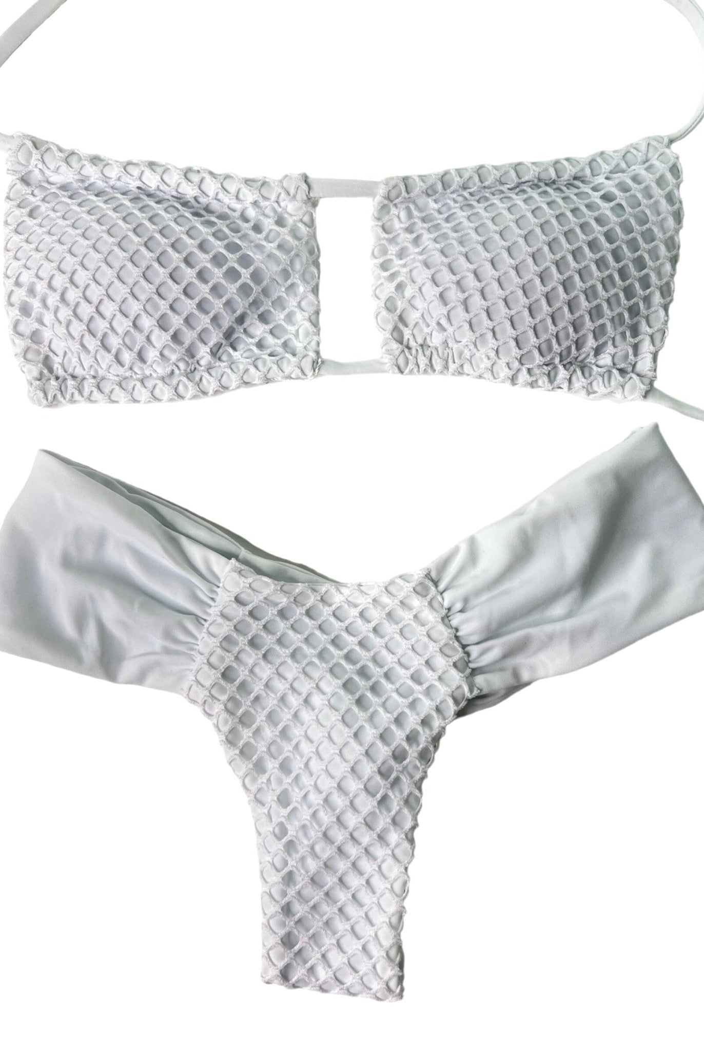 TULUM RUCHED BOTTOM - WHITE - Berry Beachy Swimwear