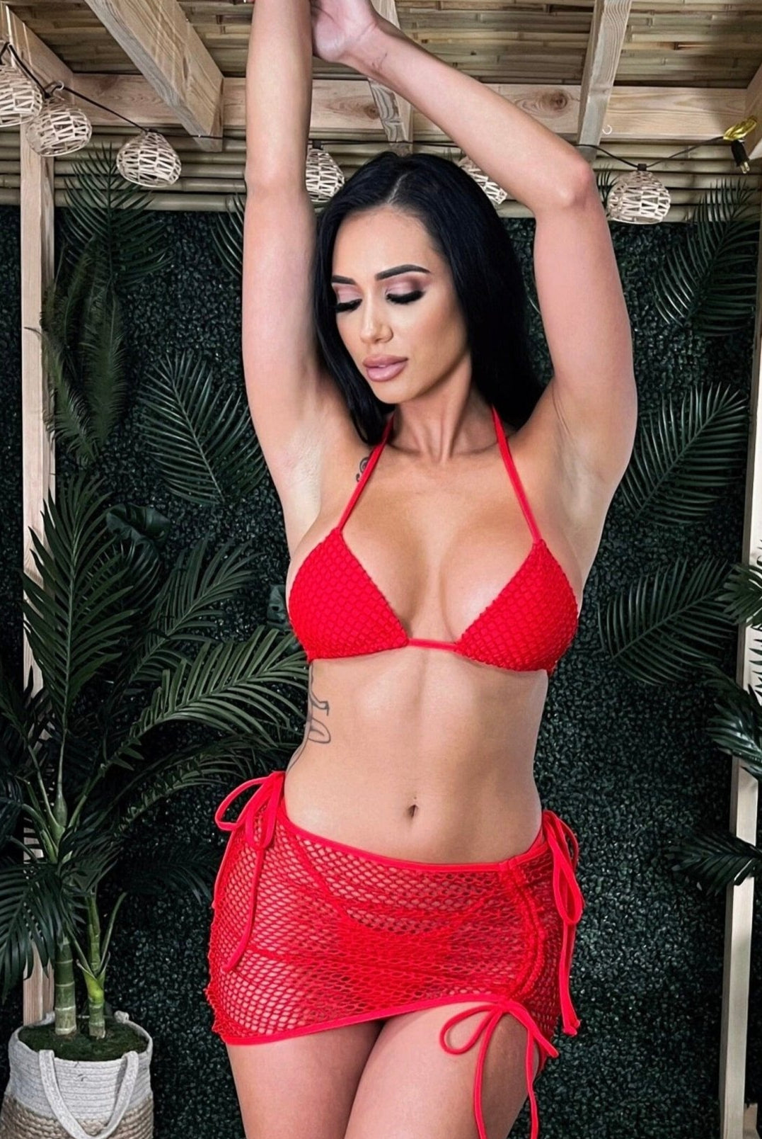 TULUM SKIRT - RED - Berry Beachy Swimwear