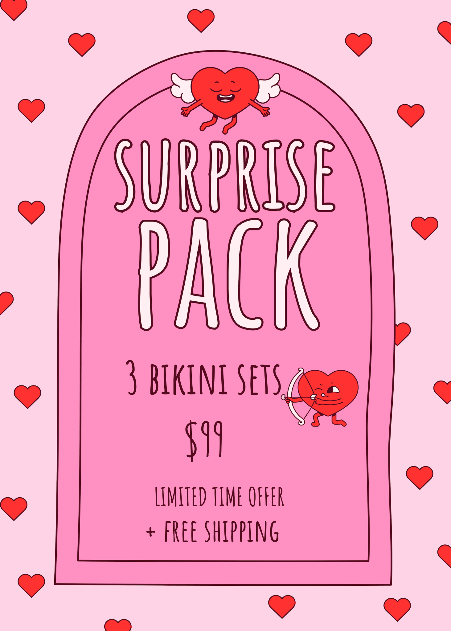 VDAY SURPRISE PACK $99 - Berry Beachy Swimwear
