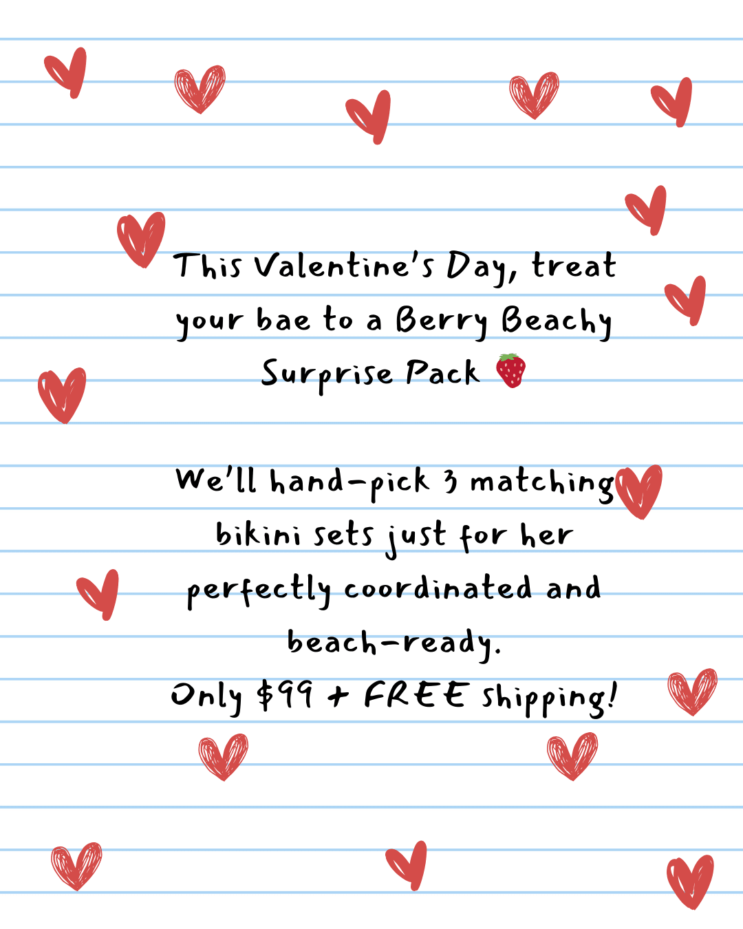 VDAY SURPRISE PACK $99 - Berry Beachy Swimwear