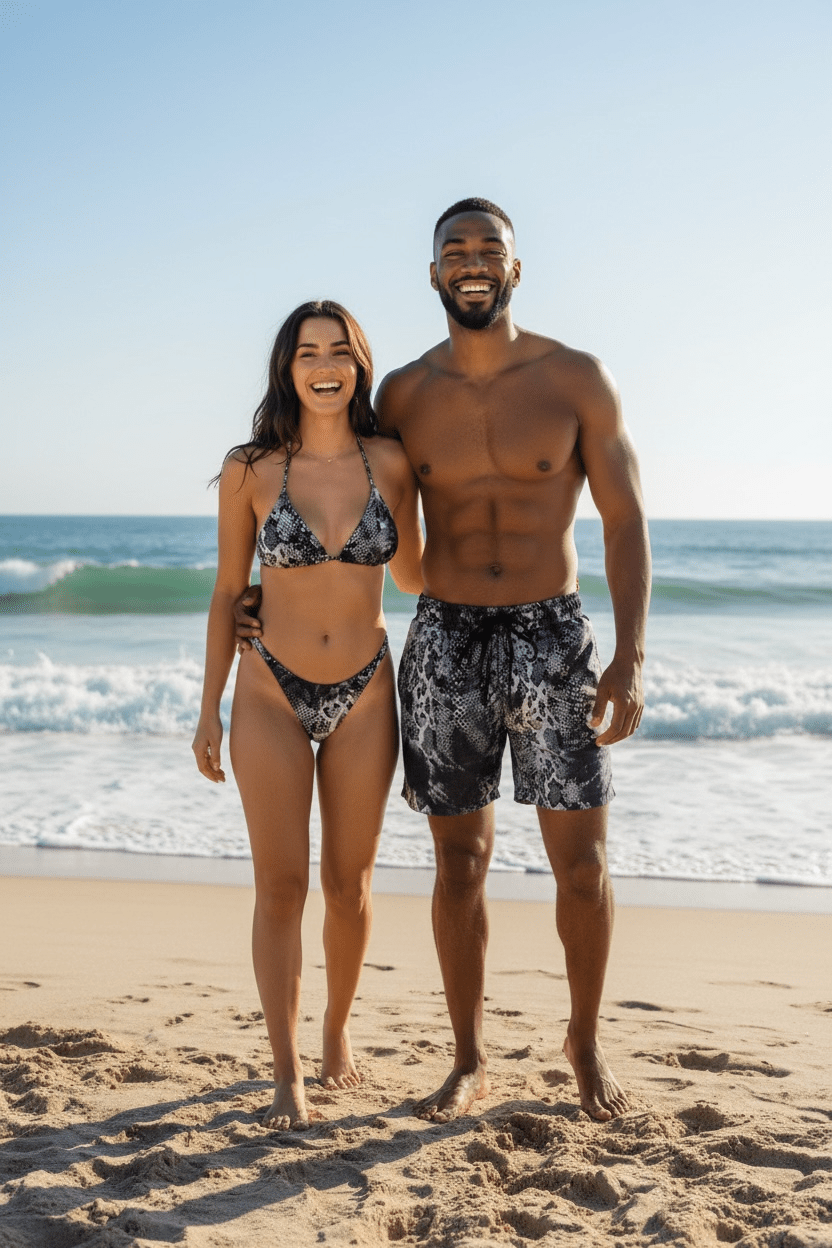 VIPER TRUNKS 5.5" & 7.5" STRETCH - BLACK - Berry Beachy Swimwear