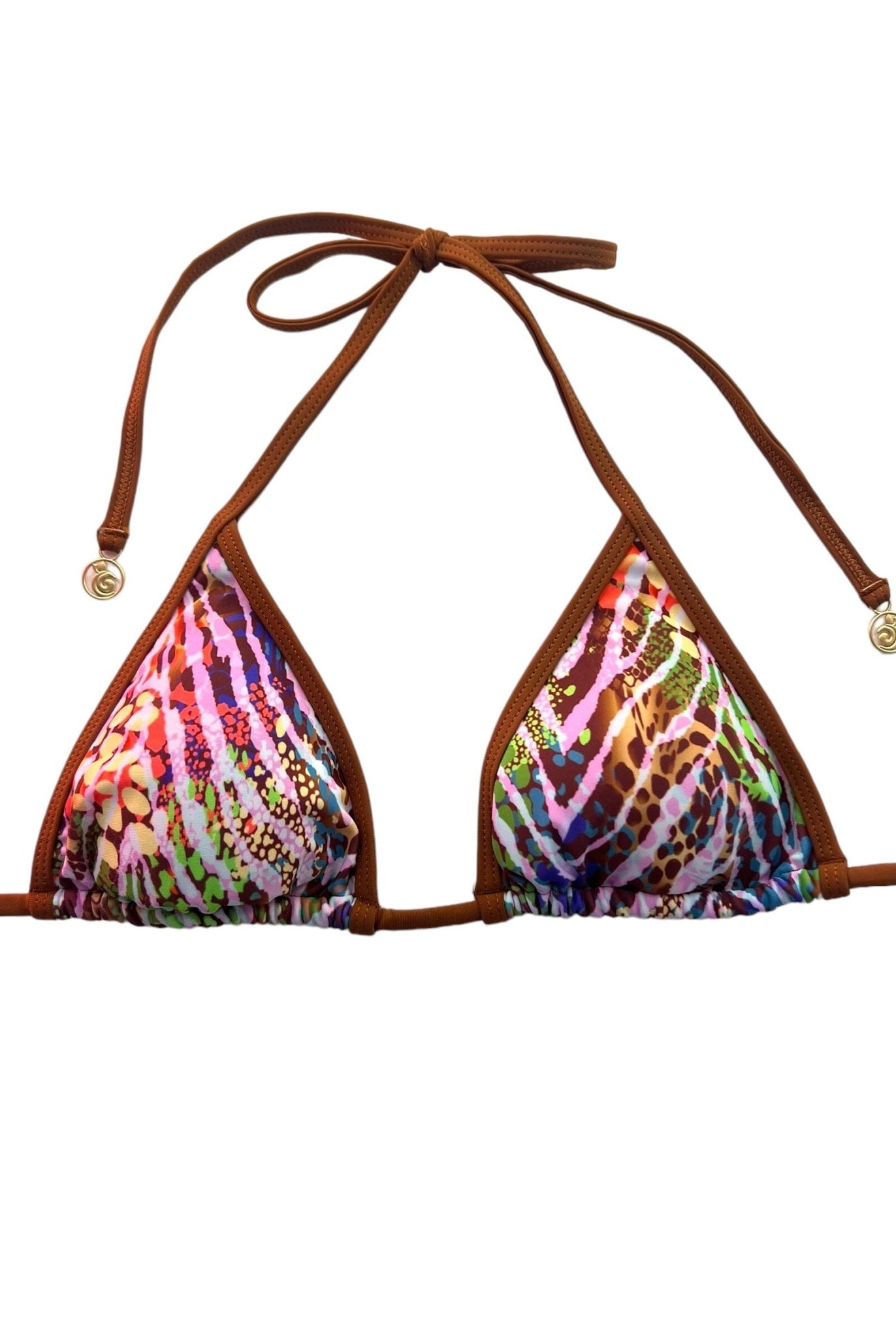 ZANZIBAR LINED TRIANGLE TOP - Berry Beachy Swimwear