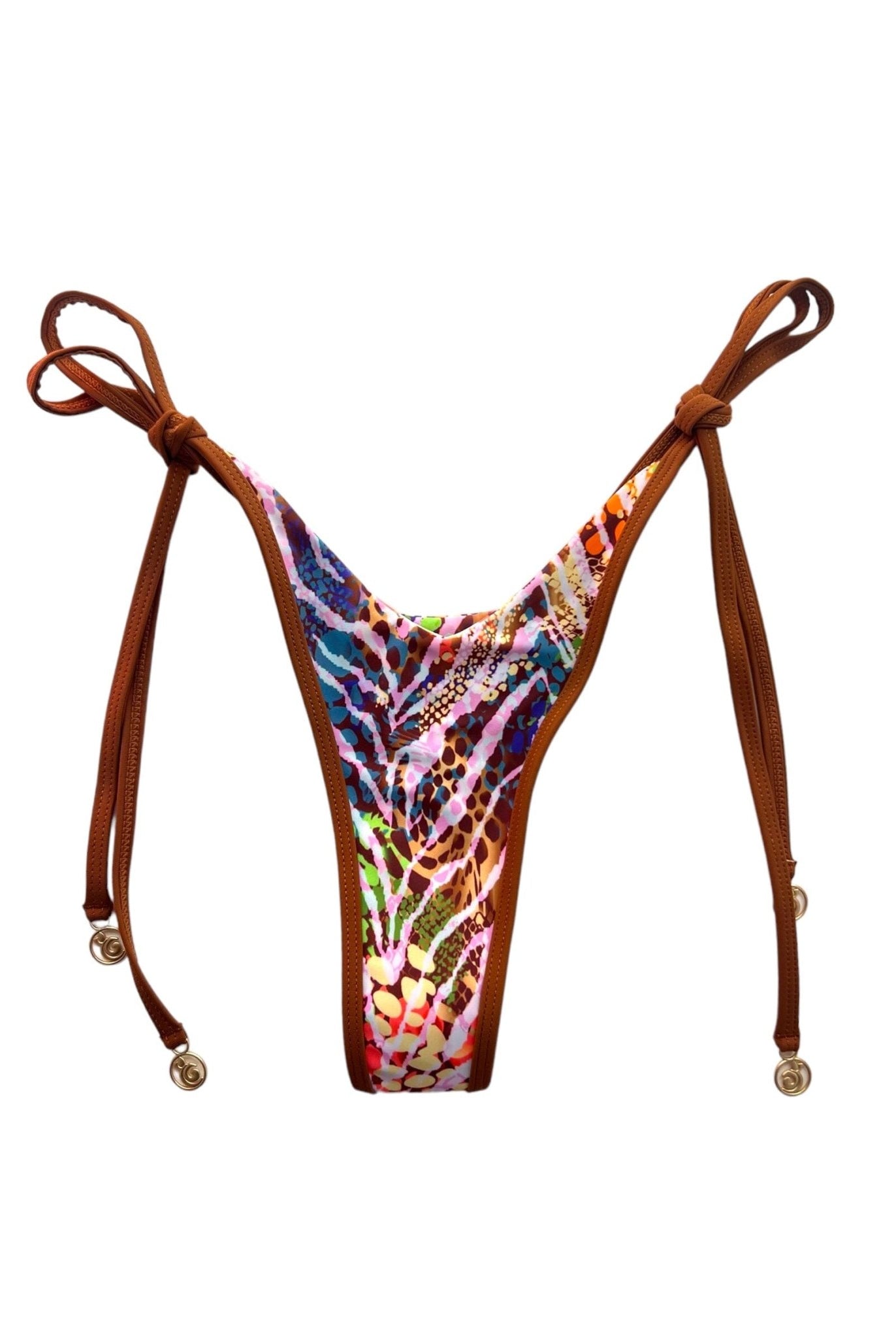 ZANZIBAR LINED V CUT THONG BOTTOM - Berry Beachy Swimwear