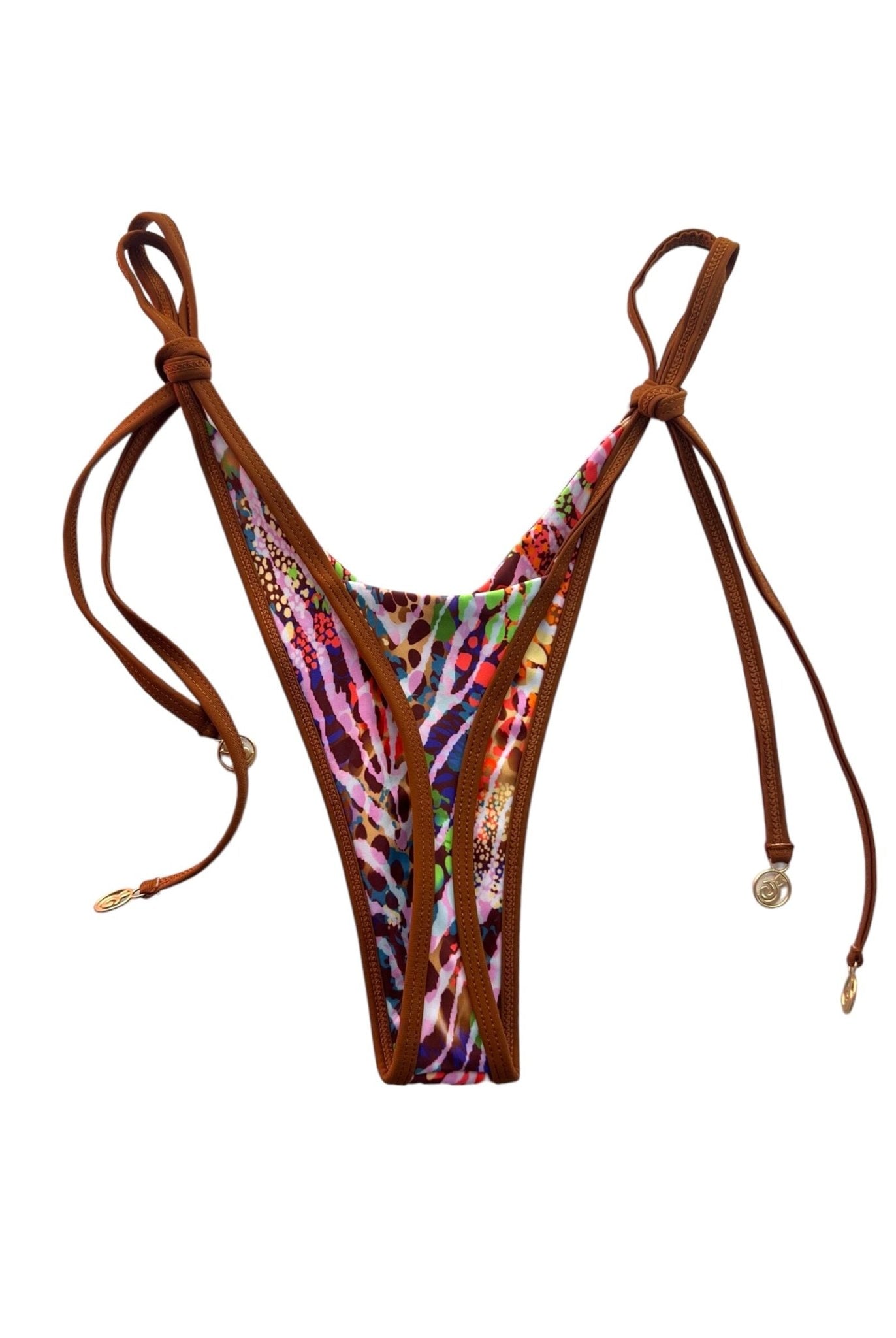 ZANZIBAR LINED V CUT THONG BOTTOM - Berry Beachy Swimwear
