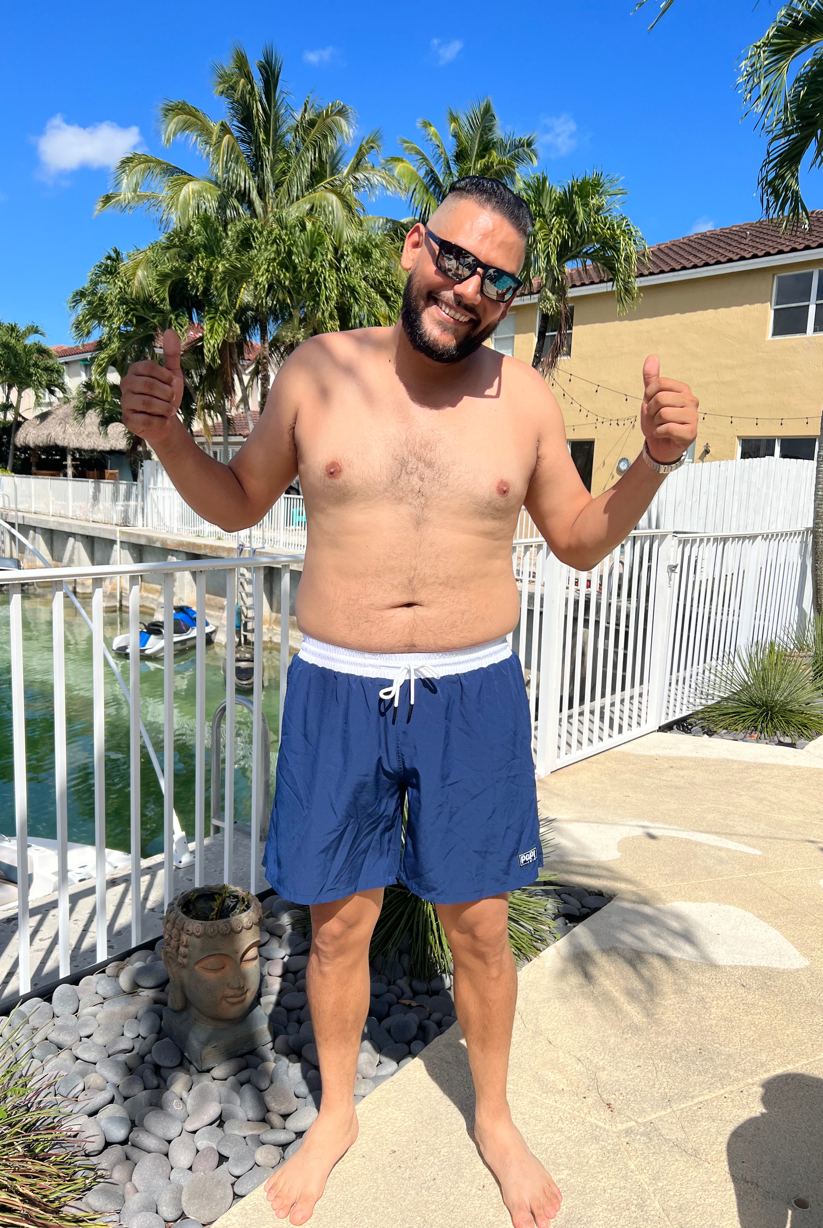 PAPI MEN TRUNKS 5.5" & 7.5" STRETCH- NAVY BLUE