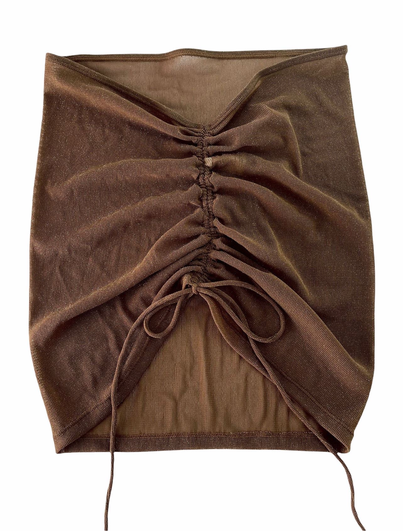 SHEER COVER UP SKIRT- BROWN
