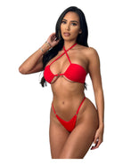 ADELE RING THONG BOTTOM - RED - Berry Beachy Swimwear