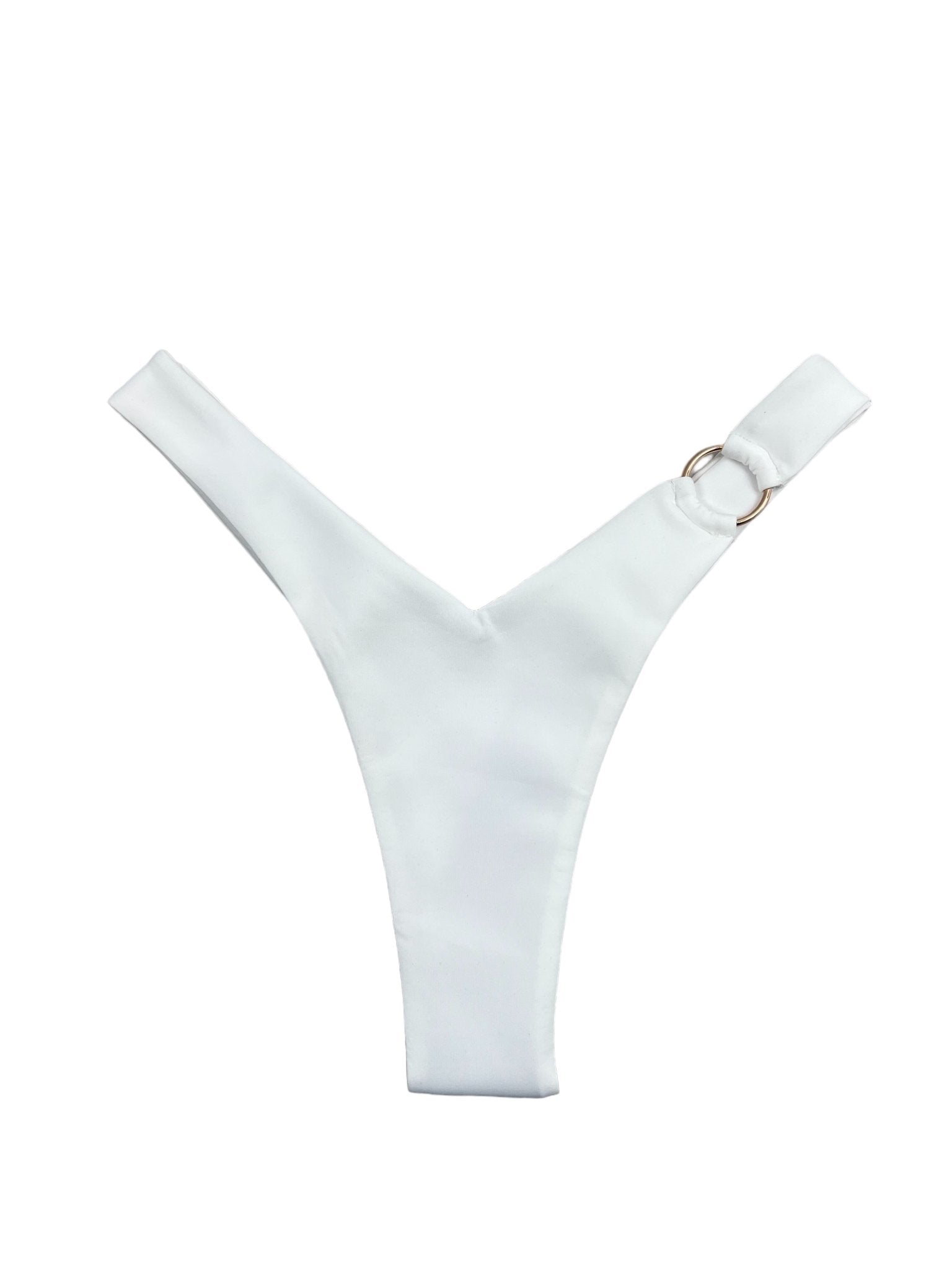 ADELE RING Y CUT BOTTOM - WHITE - Berry Beachy Swimwear