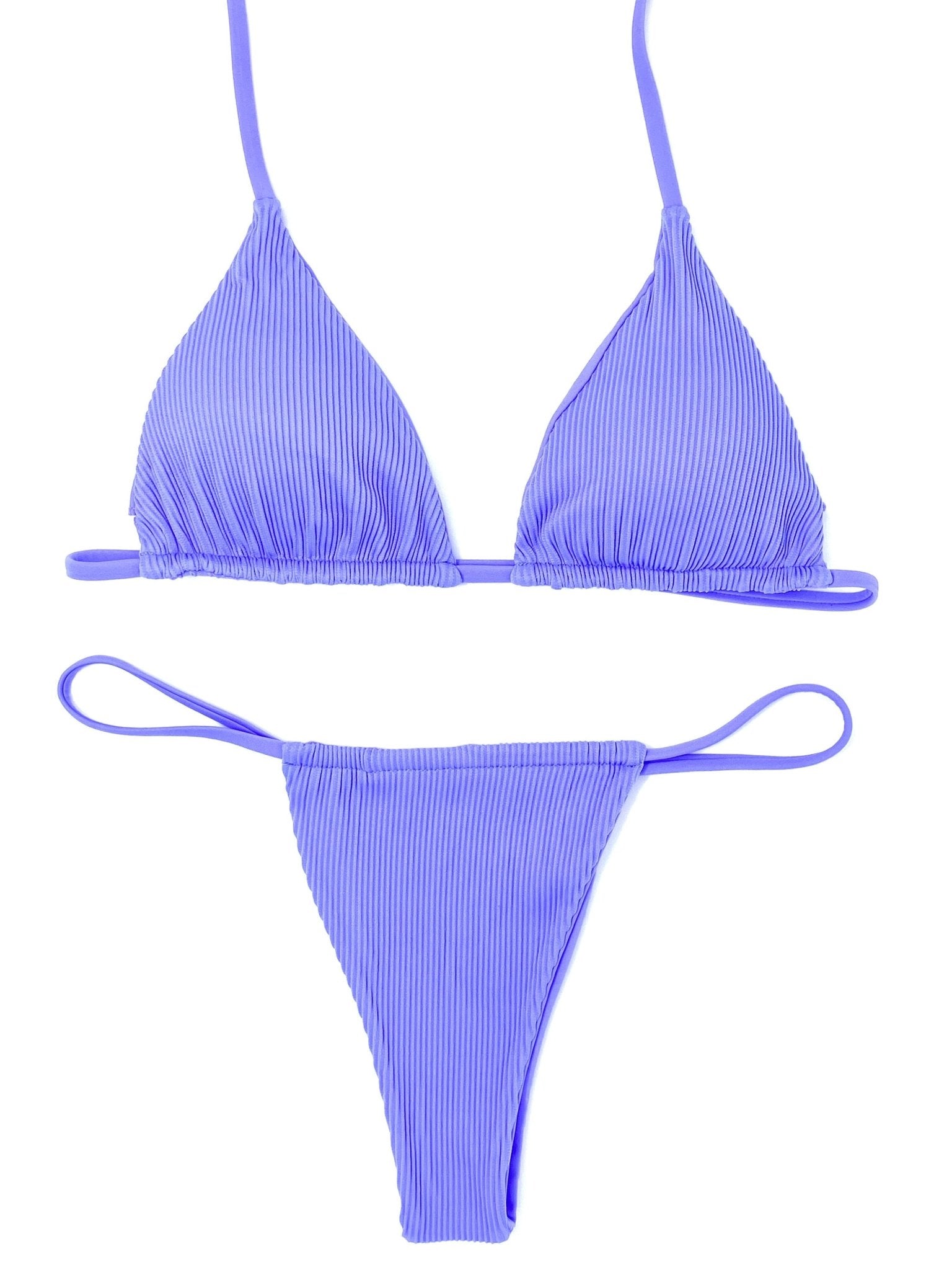 ARISTA TRIANGLE TOP - RIBBED LAVENDER - Berry Beachy Swimwear