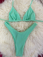 ARISTA TRIANGLE TOP - RIBBED SEA GREEN - Berry Beachy Swimwear
