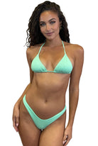 ARISTA TRIANGLE TOP - RIBBED SEA GREEN - Berry Beachy Swimwear