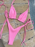 ARISTA V CUT BOTTOM - RIBBED BARBIE PINK - Berry Beachy Swimwear