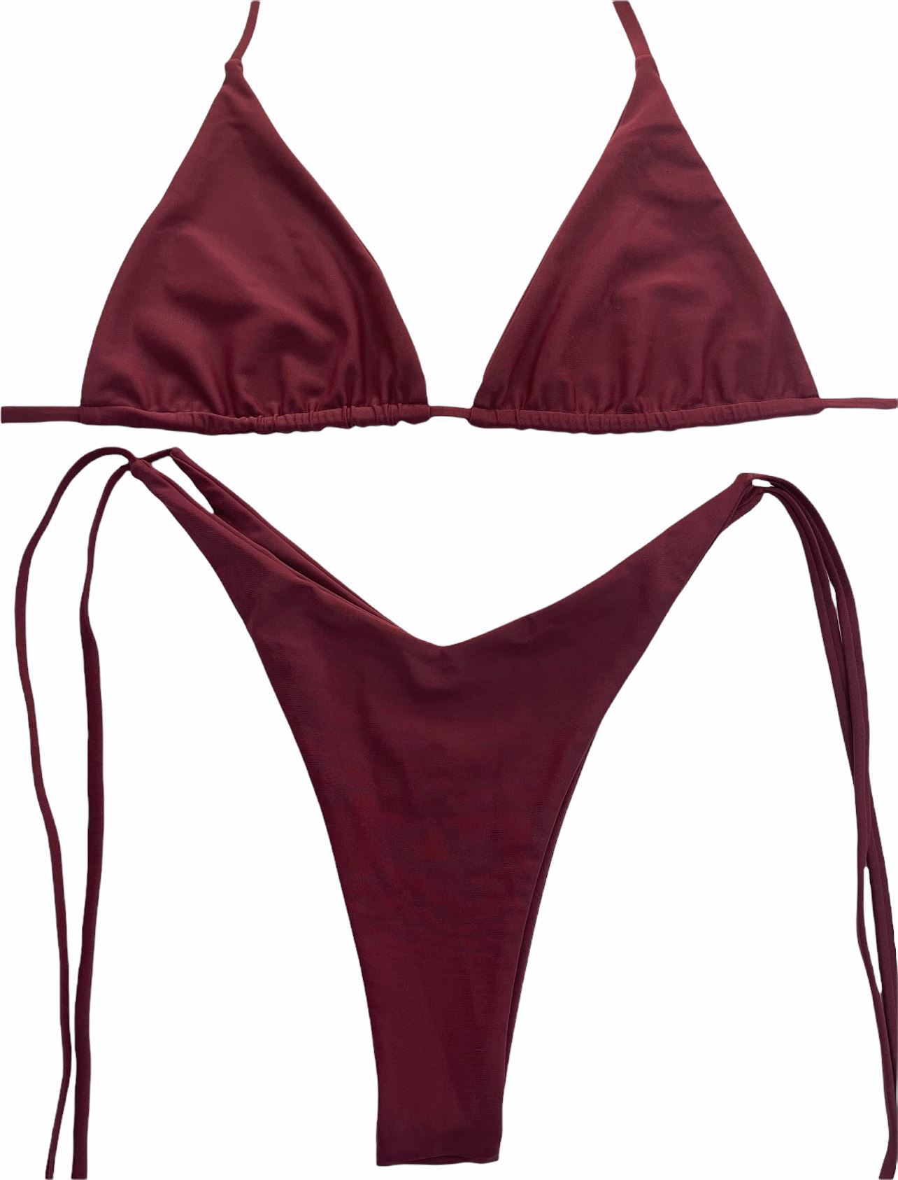 AUTUMN V CUT BOTTOM - CRANBERRY - Berry Beachy Swimwear