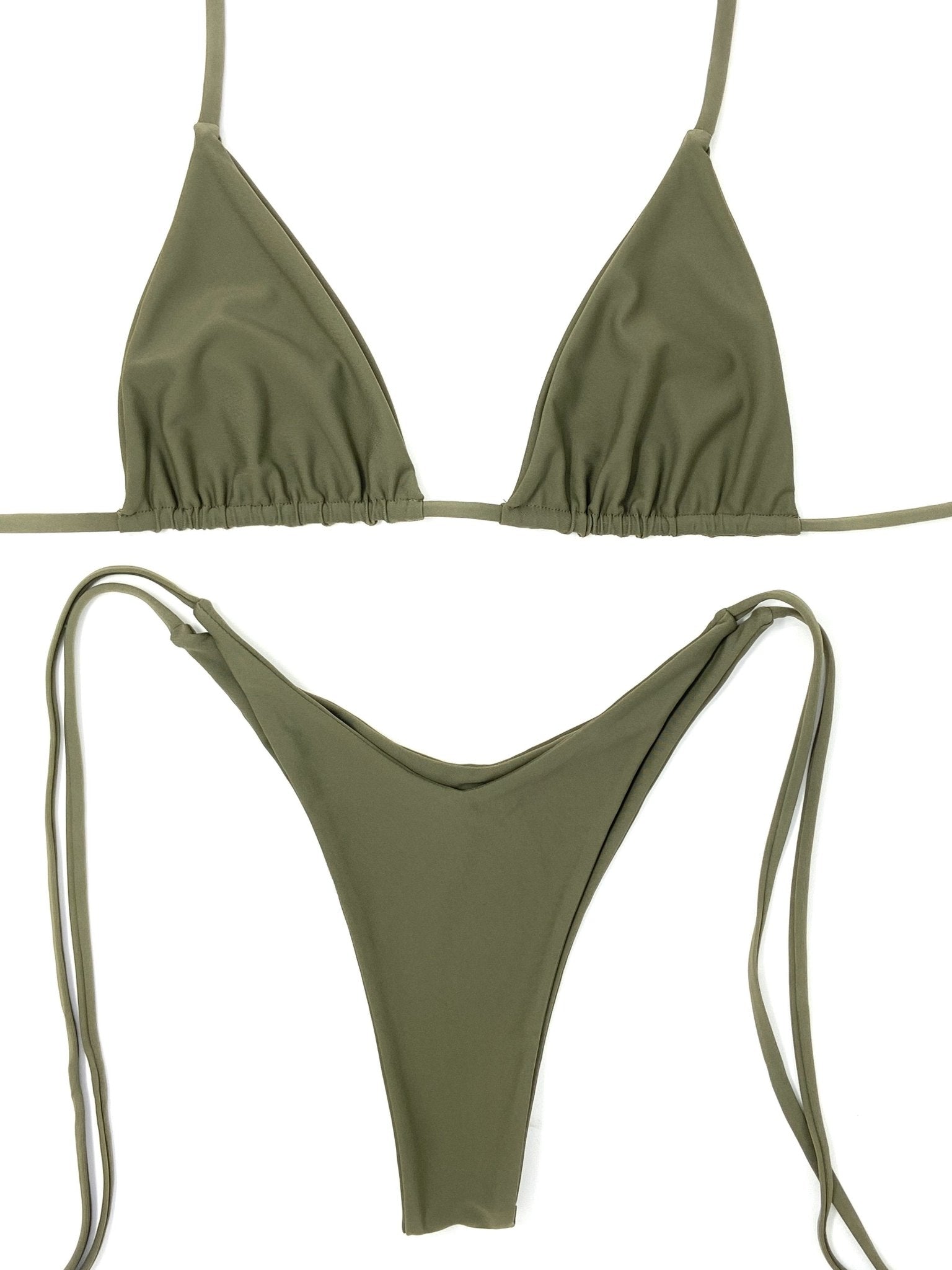 AUTUMN V CUT BOTTOM - SAGE - Berry Beachy Swimwear