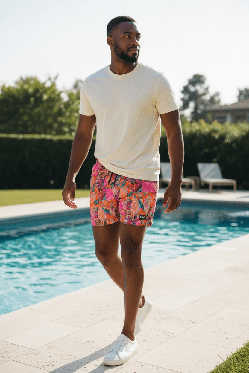 BANDANA BAY TRUNKS 5.5" & 7.5" STRETCH - Berry Beachy Swimwear