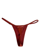 BARELY THERE MICRO THONG BOTTOM - BURNT ORANGE LEATHER - Berry Beachy Swimwear