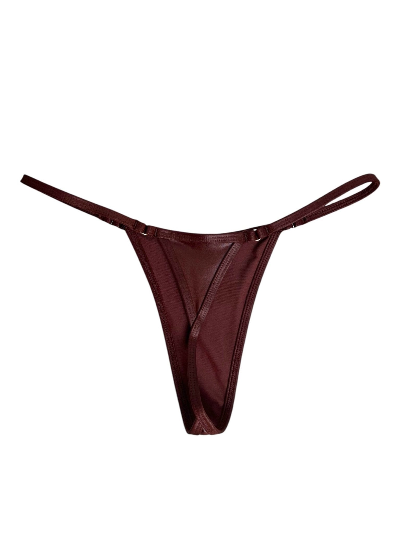 BARELY THERE MICRO THONG BOTTOM - LEATHER BROWN - Berry Beachy Swimwear