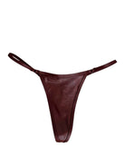 BARELY THERE MICRO THONG BOTTOM - LEATHER BROWN - Berry Beachy Swimwear