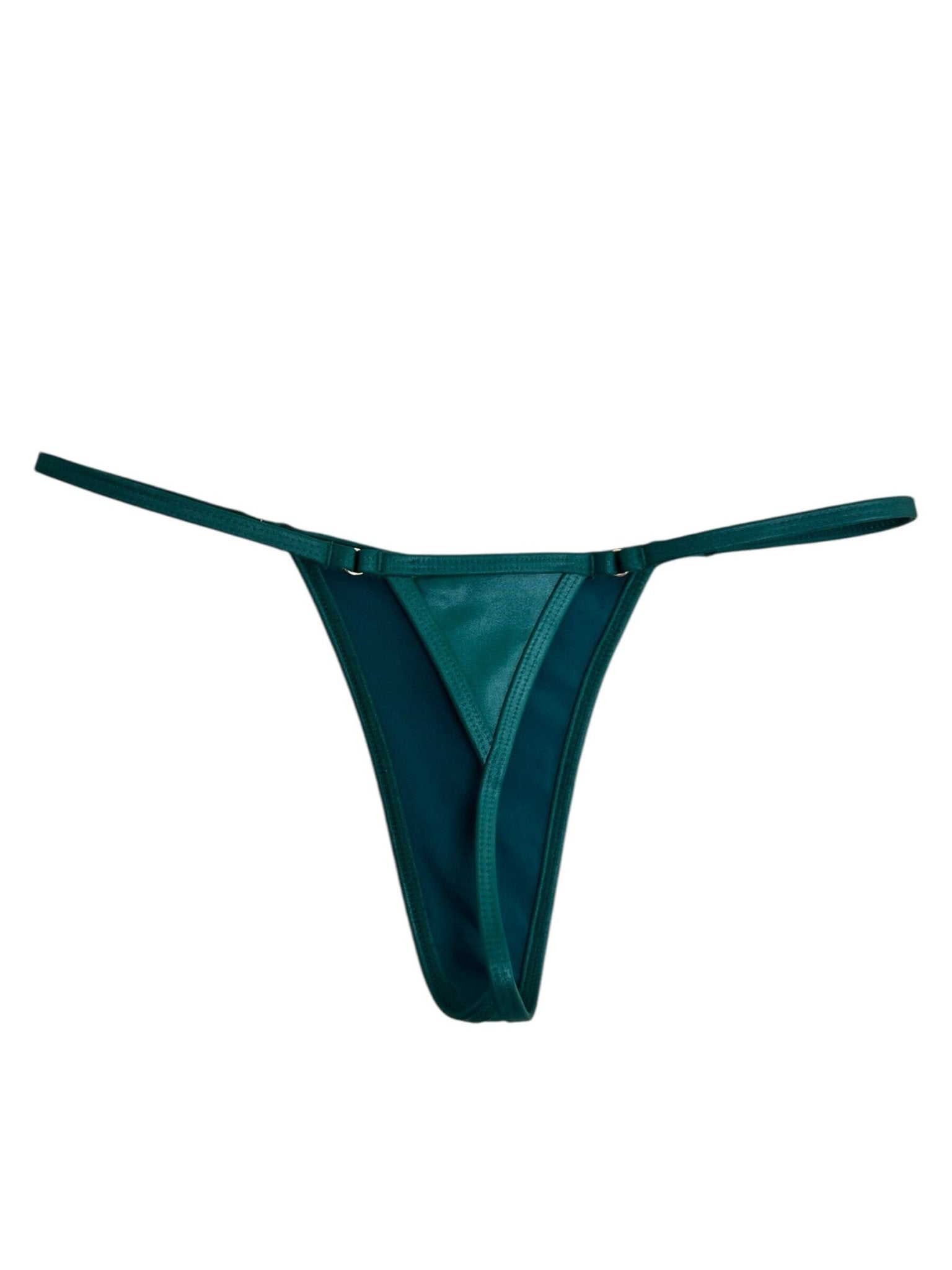 BARELY THERE MICRO THONG BOTTOM - LEATHER GREEN - Berry Beachy Swimwear