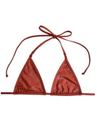 BARELY THERE TRIANGLE TOP - BURNT ORANGE LEATHER - Berry Beachy Swimwear