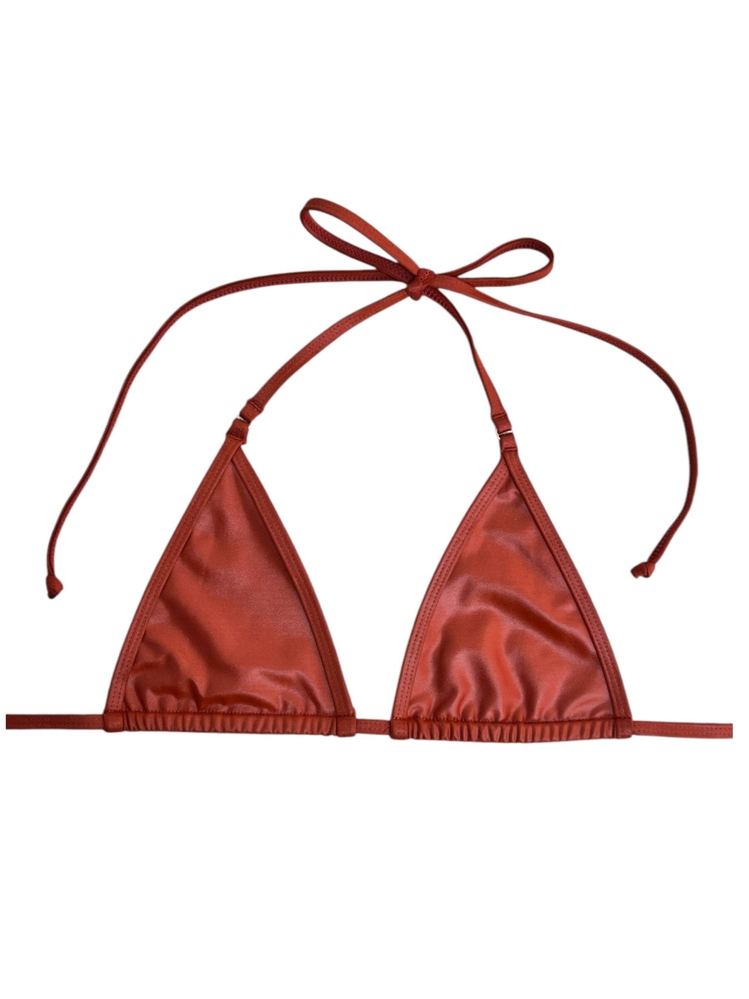 BARELY THERE TRIANGLE TOP - BURNT ORANGE LEATHER - Berry Beachy Swimwear