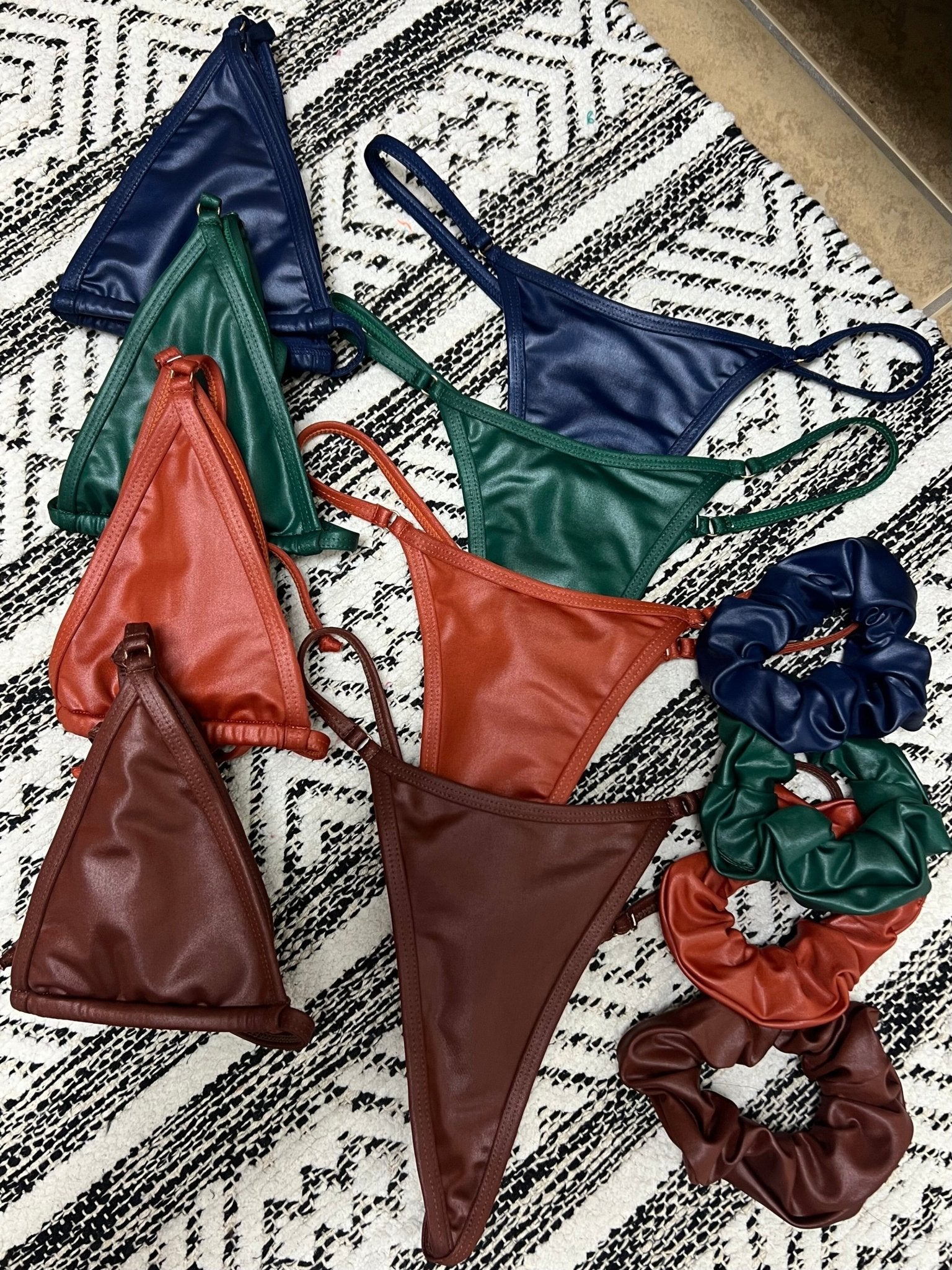 BARELY THERE TRIANGLE TOP - BURNT ORANGE LEATHER - Berry Beachy Swimwear