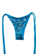 BEACHELLA CHEEKY SCRUNCH BOTTOM - BLUE SEQUIN - Berry Beachy Swimwear