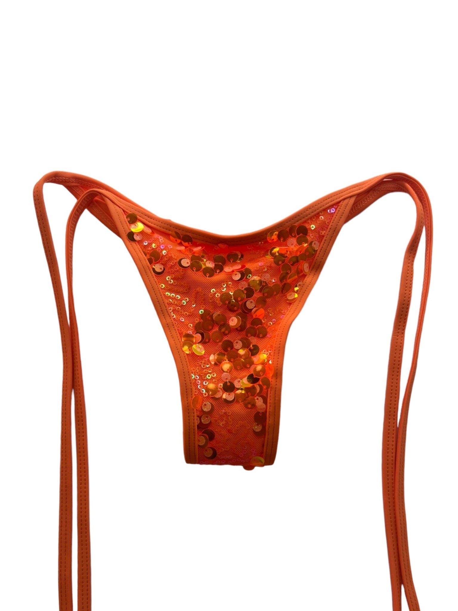 BEACHELLA CHEEKY SCRUNCH BOTTOM - ORANGE SEQUIN - Berry Beachy Swimwear