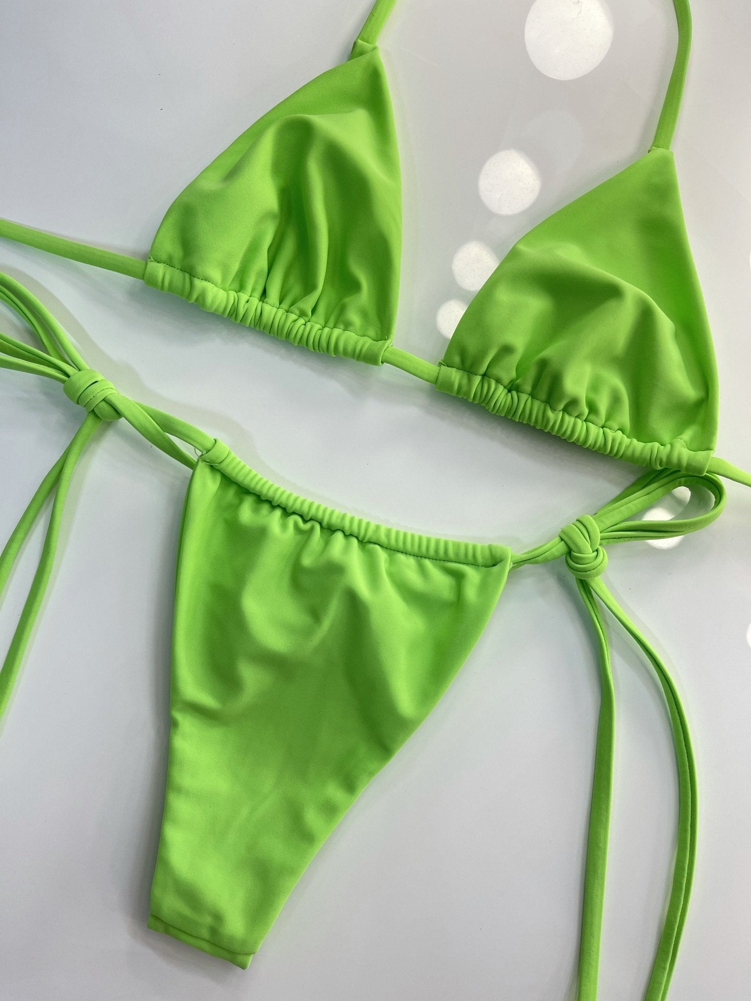 BERRY ITTY SLIDE BOTTOM - NEON GREEN - Berry Beachy Swimwear